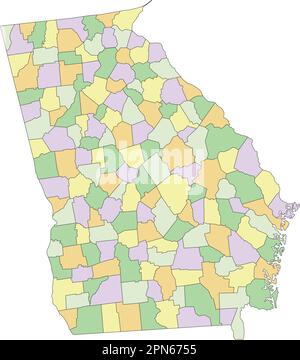 Georgia - Highly detailed editable political map with labeling. Stock Vector