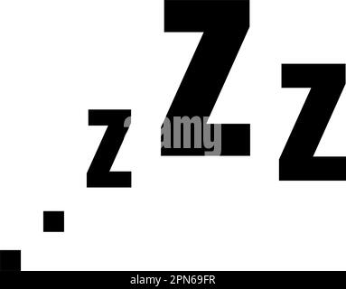 Zzz sleep snore text vector icon isolated on white background. Stock Vector