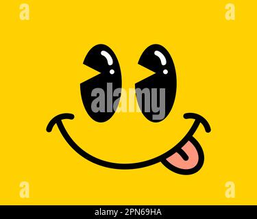 Laughing Comic Face. Happy Cartoon Retro Graphic by yummybuum · Creative  Fabrica