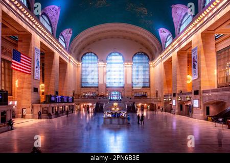 New York, USA - April 27, 2022: Inside view of the main hall of Grand Central Terminal Station in New York City Stock Photo