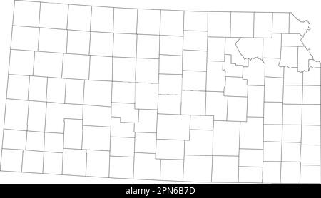 Highly Detailed Kansas Blind Map. Stock Vector