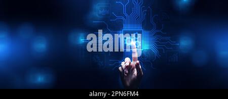 Gears icon business industrial process automation software RPA technology concept. Stock Photo