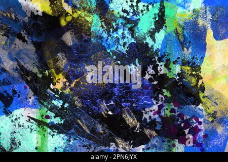 Hand drawn abstract multicolored acrylic texture. Colourful background. Stock Photo