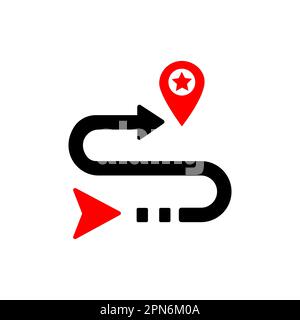 Route flat icon. Single high quality outline symbol for web design or mobile app. Route thin line signs for design logo, visit card Stock Vector