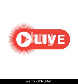 Live streaming colorful vector icon. Broadcast online stream sign. Stock Vector