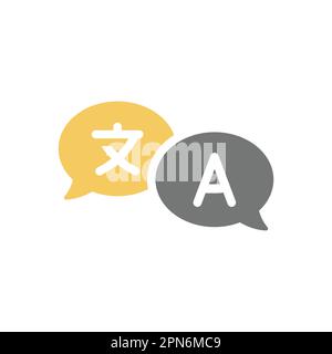 Language translation vector simple icon. Languages colorful symbol. Stock Vector