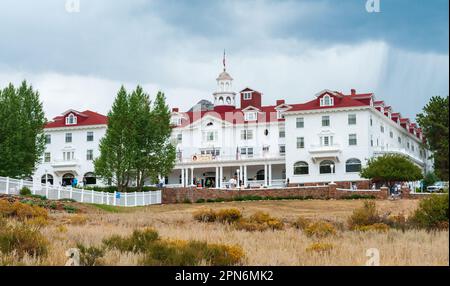 The Stanley Hotel in in Estes Park, Colorado Stock Photo
