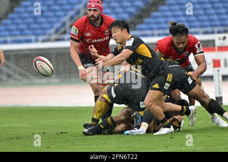 Suntory Sungoliath's Naoto Saito during the Japan Rugby League One 2022-23 match between Yokohama Canon Eagles and Tokyo Suntory Sungoliath at Nissan Stadium in Kanagawa, Japan on April 15, 2023. (Photo by AFLO) Stock Photo