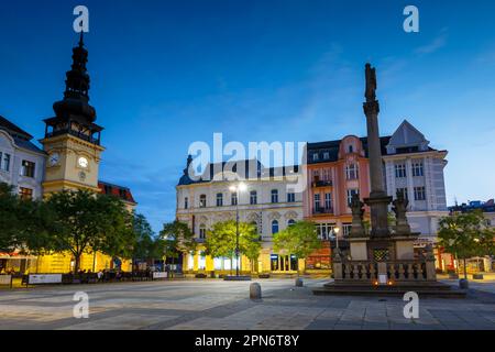 Masaryk square in the city of Otrava, Czech Republic.. Stock Photo
