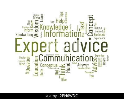 Word cloud background concept for Expert advice. Service support help with expert opinion guidance. vector illustration. Stock Vector