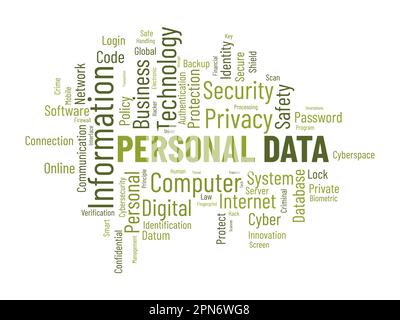 Word cloud background concept for Personal data. Digital safety ...