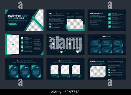 Multipurpose business and medical presentation slider template design Stock Vector