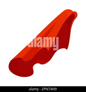 Superhero red cape flying in wind cartoon illustration Stock Vector
