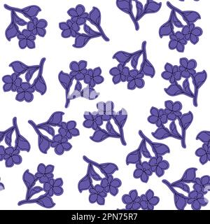 Purlpe violet flower vector pattern. It is a versatile illustration designed for multiple use cases. Usable for textile or stationery products. Stock Vector