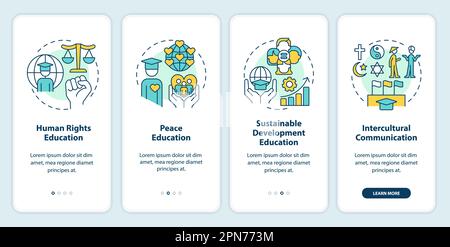 GCED experiences from onboarding mobile app screen Stock Vector