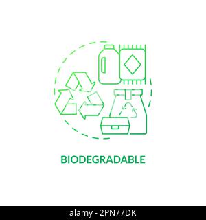 Biodegradable green gradient concept icon Stock Vector