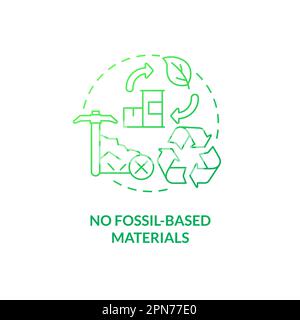 No fossil based materials green gradient concept icon Stock Vector