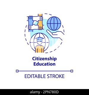 Citizenship education concept icon Stock Vector