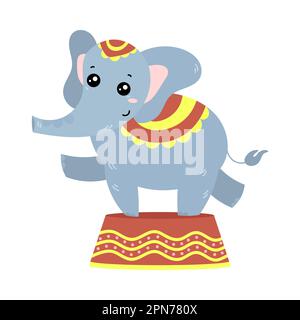 Cute elephant on platform Stock Vector