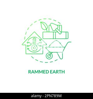 Rammed earth green gradient concept icon Stock Vector