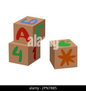 Colorful bricks with letters for kids vector illustration Stock Vector