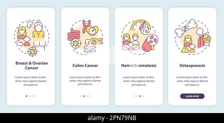 Family health history, chronic diseases onboarding mobile app screen Stock Vector