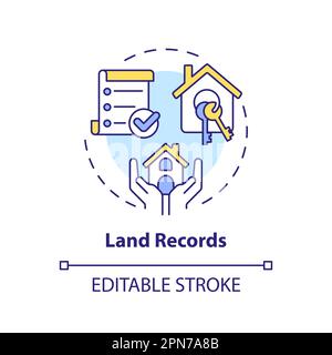 Land records concept icon Stock Vector