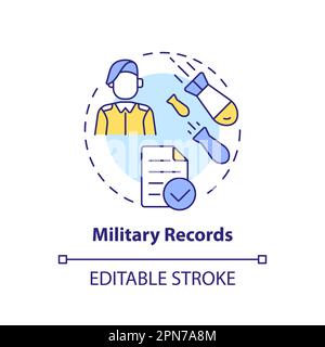 Military records concept icon Stock Vector