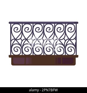 Vintage ornamental balcony railing vector illustration Stock Vector