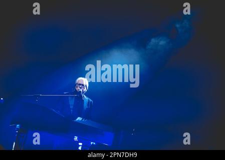 Naples, Italy. 15th Apr, 2023. The Italian singer Nino D'Angelo performs live with his new tour Il Poeta Che Non Sa Parlare at PalaPartenope in Naples, Italy, on April 15, 2023. (Photo by Paola Visone/Pacific Press/Sipa USA) Credit: Sipa USA/Alamy Live News Stock Photo