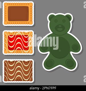 Big set homemade cookie different taste in pastry biscuit, large kit cookie consist of collectible natural tasty food biscuit it pastry accessory, fre Stock Vector
