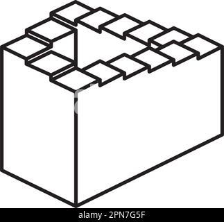 Penrose stairs vector line icon for Take The Stairs Day on January 11 Stock Vector