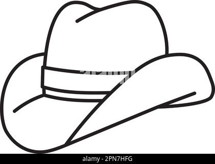 Cowboy hat vector line icon for Hat Day on January 15 Stock Vector