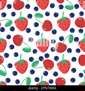 Summer berry seamless pattern Stock Vector