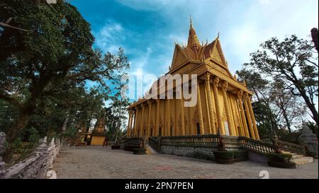 The Wat Troey Koh, an ancient temple located on Fish Island in Kampot, Cambodia Stock Photo