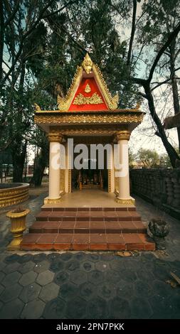 The Wat Troey Koh, an ancient temple located on Fish Island in Kampot, Cambodia Stock Photo