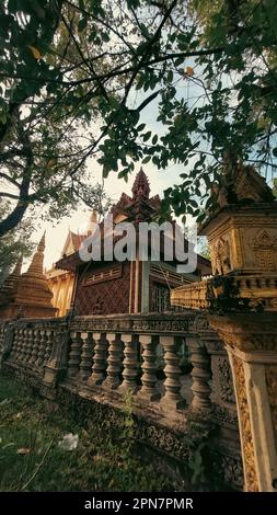 The Wat Troey Koh, an ancient temple located on Fish Island in Kampot, Cambodia Stock Photo