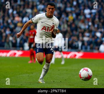 Sheffield United's Jack Robinson (right) tackles Tottenham Hotspur's Pedro  Porro during the Emirates FA Cup fifth round match at Bramall Lane,  Sheffield. Picture date: Wednesday March 1, 2023 Stock Photo - Alamy