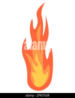 Flame Fire Icon. Colorful vector illustration isolated on white background. Stock Vector