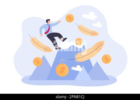 Businessman falling downhill flat vector illustration Stock Vector