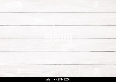 light plank table as background. white wood texture wall panel Stock Photo