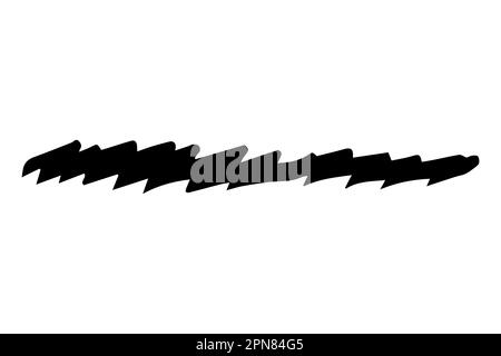 Black stain of paintbrush isolated on white background. Hand-drawn spot of paint, ink. Grunge dye splash. Uneven brush smear. Copy space banner. Vecto Stock Vector