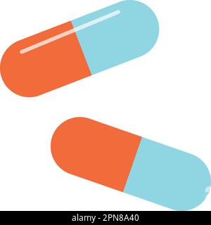 medicine drug pills capsule tablet  on white background Stock Vector