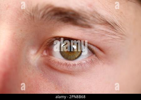 Green human eye close up. Stock Photo