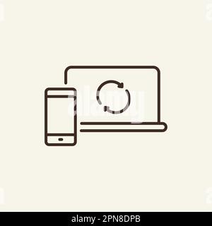Synchronization line icon Stock Vector