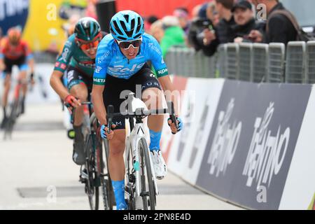 Alpach, Austria. 17th April 2023: Alpach, Austria: 2023 UCI Tour of the Alps Road Cycling Race, First Stage from Rattenberg to Alpbach;  Lorenzo Fortunato (ITA) Credit: Action Plus Sports Images/Alamy Live News Stock Photo