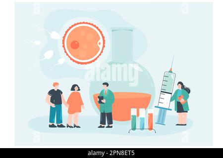 Artificial insemination, infertility treatment of couple people Stock Vector