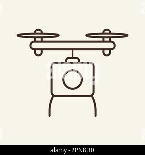 Drone line icon Stock Vector