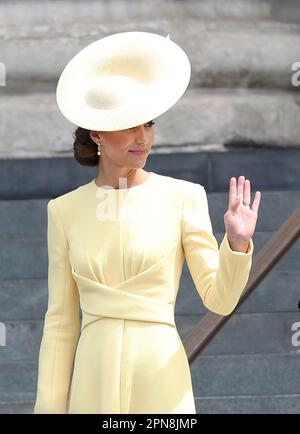 London, UK 3rd June, 2022 :  Catherine, Duchess of Cambridge leaving a thanksgiving Service for HRH Queen Elizabeth II to celebrate her Platinum Jubilee at St Paul's Cathedral in London. Credit: James Boardman/Alamy Live News Stock Photo