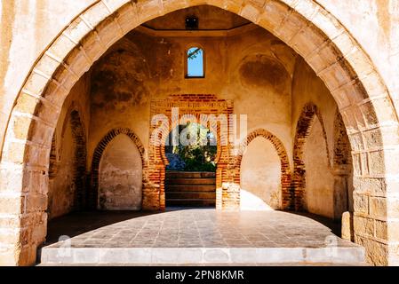 Morabito - Marabout. Courtyard of the castle of Jerez de los Caballeros, Badajoz, Extremadura, Spain, Europe Stock Photo